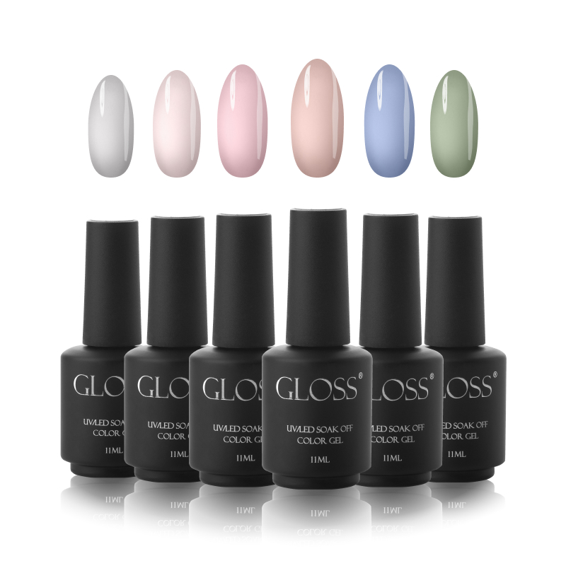 GLOSS Color gel set "Calm Pastel", 6 pcs (11 ml)